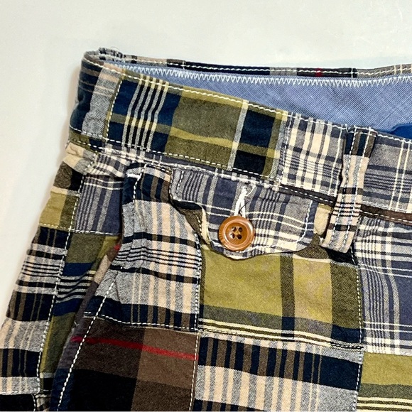 J CREW Men’s Indian Madras Patchwork Plaid Chino Shorts Multicolor Size 32 - Picture 2 of 10